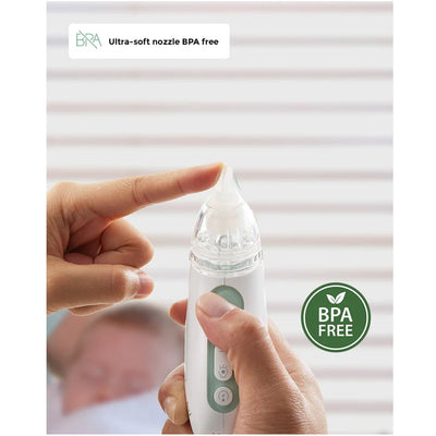 Aspirador Nasal Para Bebês Momcozy Strong Suction Com Luz e Música - 2 bicos ultra macios e sem BPA